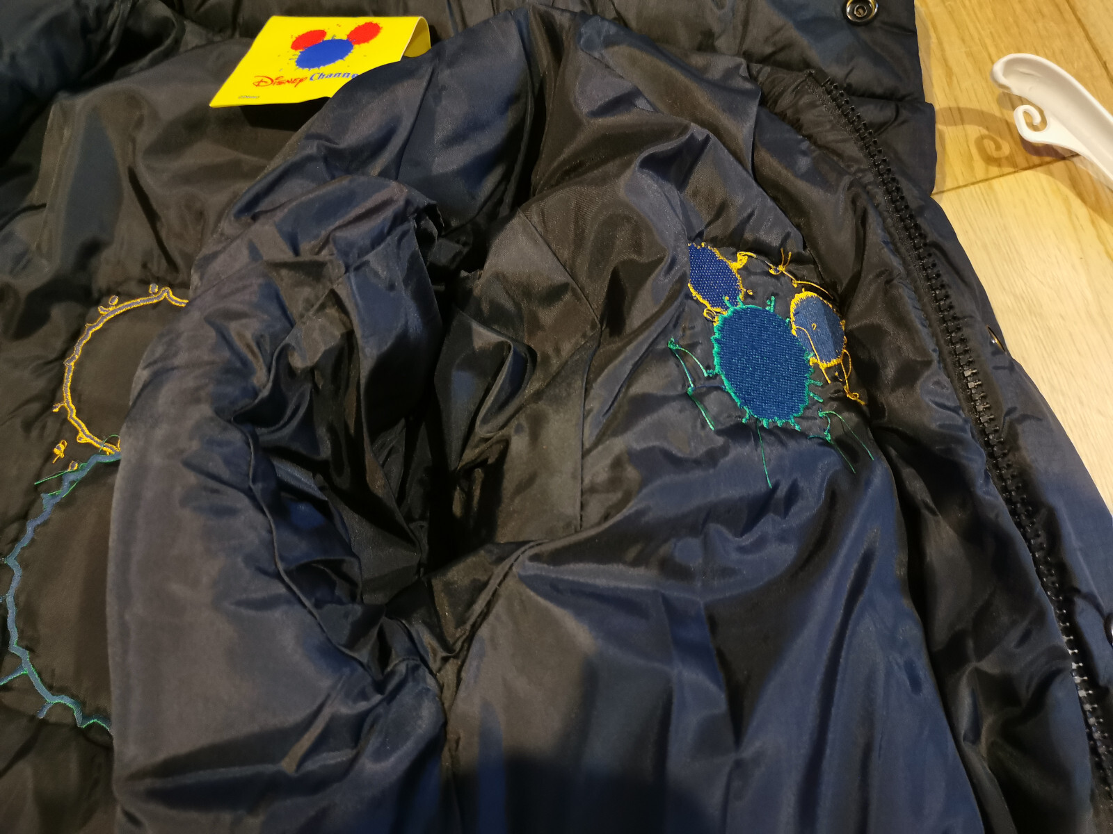 Rare Disney Channel Cobles Black Puffer Jacket Mickey Mouse Logo BN Size S image 10
