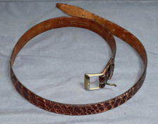 Vintage TEX-TAN Tanned Alligator unisex BELT 36" 3322M Cashmere Cowhide lined