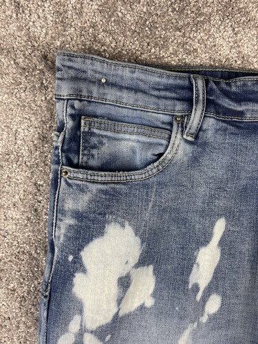 Mustang Jeans Mens 38X34 Blue Straight Pockets Worn Western Cowboy Work Faded - Picture 12 of 15
