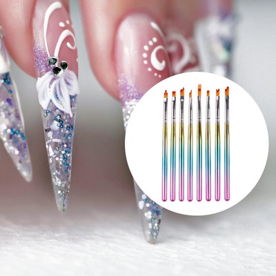 8 Stück Nail Art Brush Pen Maniküre Streifenmuster Farbverlauf für Anfänger