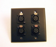 New Genuine ProCraft Stainless 2 Gang Black Plate 4 Female XLR Mic Inputs