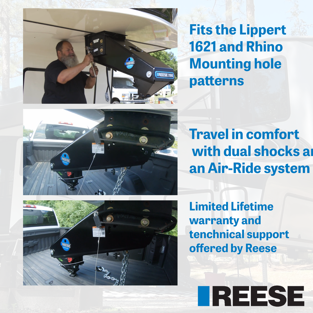 Reese 94980 22.5K Goose Box Fifth Wheel Hitch Lippert 1621 &HD