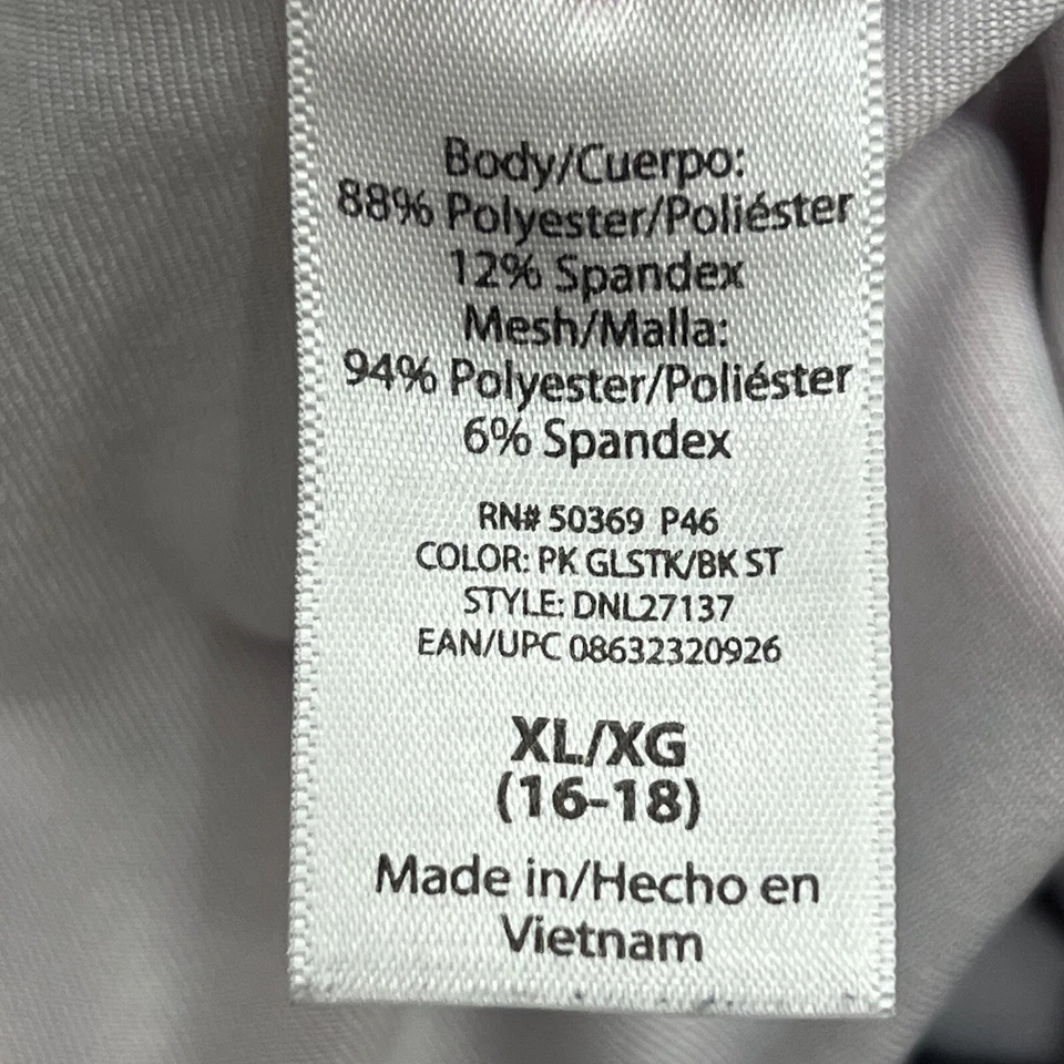 Danskin Leggings XL (16-18) Pink Black Active Stretch Pull On - Image 3 of 4