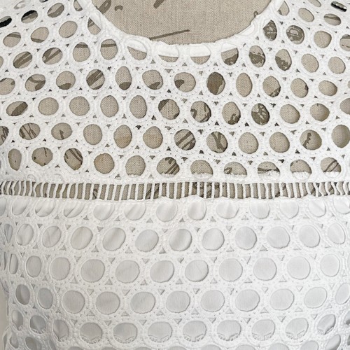 Mademoiselle Dress Sz Large Crochet White Bridal Shower Wedding Bachelorette - Picture 4 of 12