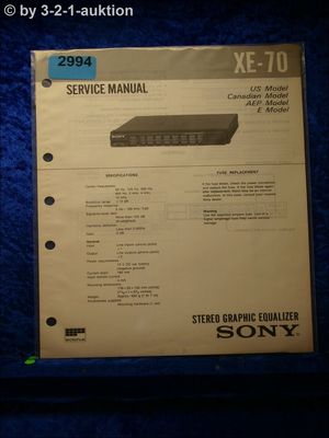 Sony Service Manual XE 70 Graphic Equalizer (#2994)
