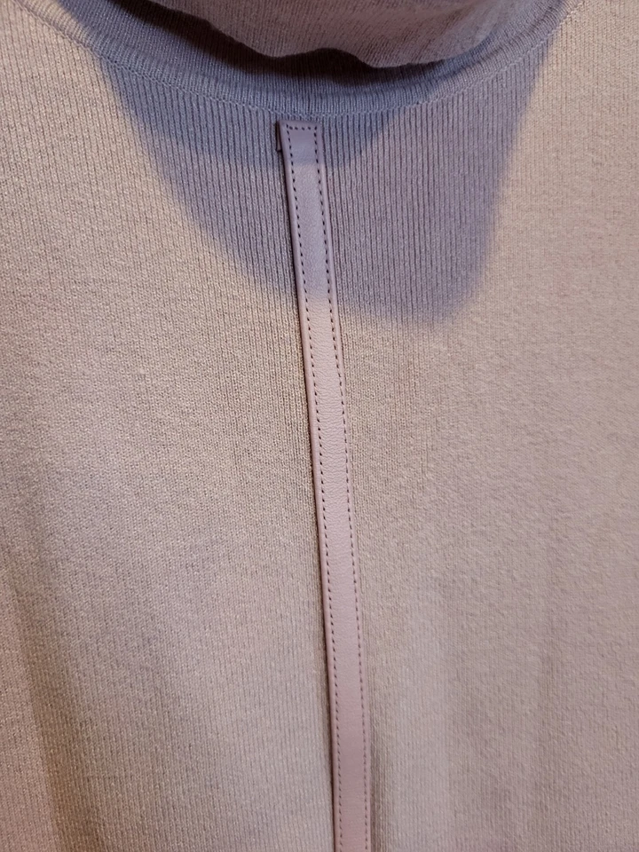 Novo Suéter Rosa Sem Mangas Gola Alta Acabamento de Couro Sigrid Olsen Tamanho 3X - Imagem 3 de 4