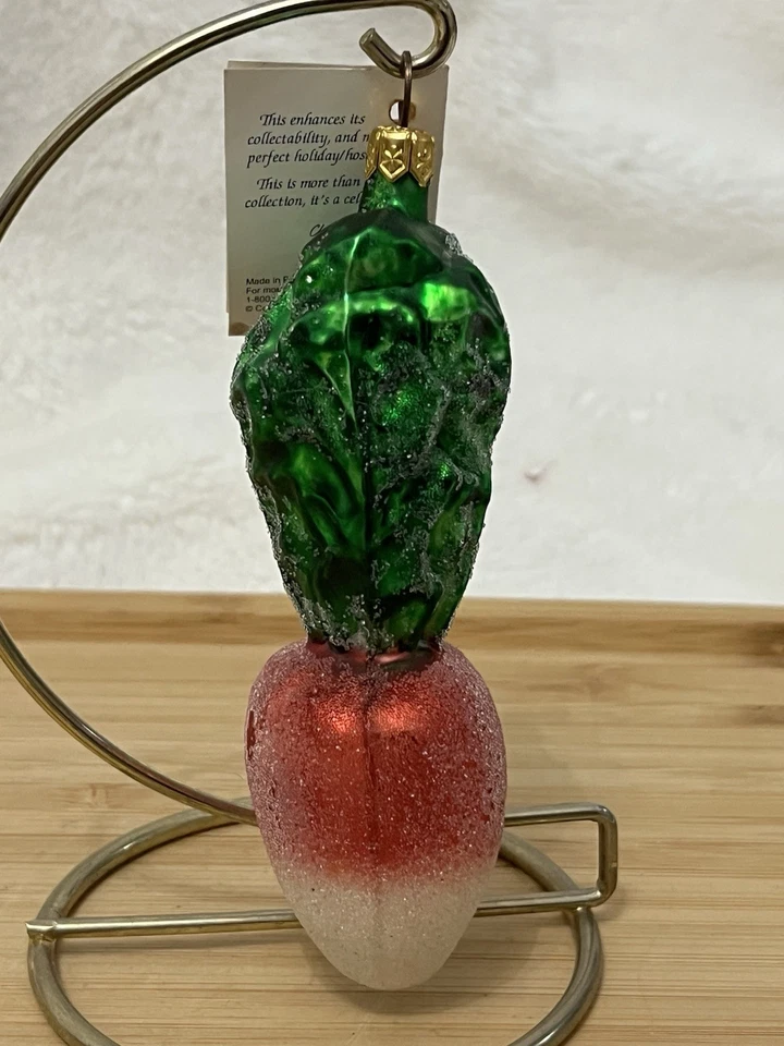 De colección 1996 Christopher Radko rábano frío #98-247-0 jardín adorno fresco Foto 2 de 4