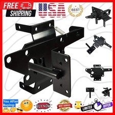 Self-Locking Gate Latch Heavy-Duty for Wood gate, Steel Black, 1pcs  Post Mo...