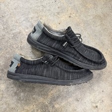 Hey Dude Wally Sox Mens Size 9 Loafers Slip On Polar Night Black Shoes