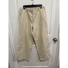 Calvin Klein Ivory Wide Leg Cotton Linen Lightweight Pants - Size 14