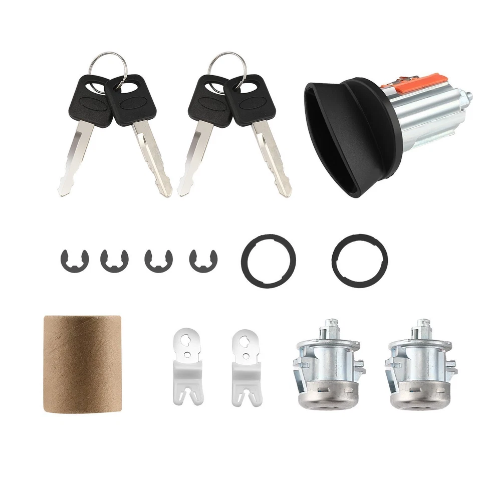 Para Ford F250 F350 Llave de Encendido Interruptor Cerradura Cilindro y Puerta Par Vaso Barril Foto 4 de 4