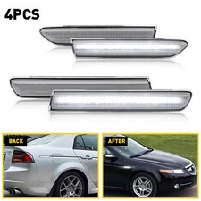 For Acura 04-08 Clear Tl Lens White 4pc Front Rear Led Side Marker Lights Lamp For Acura 04-08 Clear Tl Lens White 4pc Front Rear Led Side Marker Lights Lamp