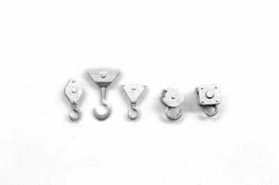 BULKSCENE Small Crane Hooks Pulley Blocks - UNPAINTED - 1:76 OO Gauge Model Railway