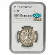 1917-S Reverse Walking Liberty Half Dollar 50C NGC XF 45 CAC