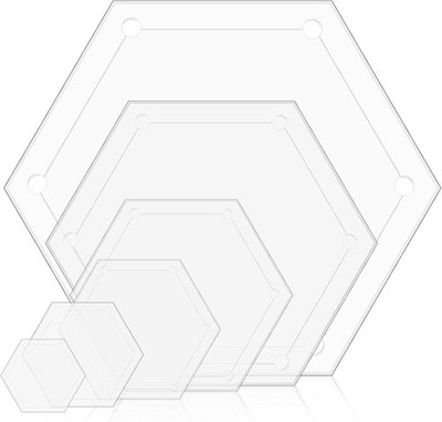 6Pcs Hexagon Quilting Templates, 1 Inch, 1.5 Inch, 2 Inch, 3 Inch, 4 Inch, 5 ...