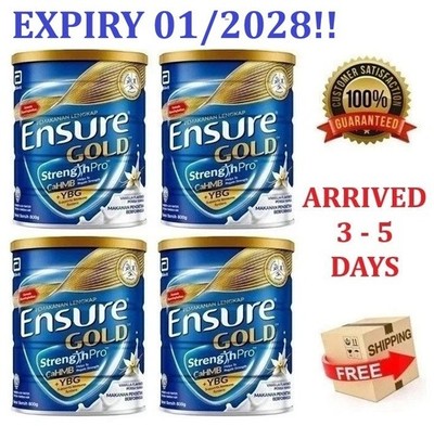 4 Cans Abbott Ensure Gold Milk Powder Vanilla Flavored 800g Express Shipping