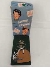 Vtg 1950s National Savings Money Box "From Saving Comes Having" WITH KEY & Box