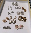 Vintage Clip On/Screwback Earrings Lot 11 Pairs Variety Costume Jewelry Earrings