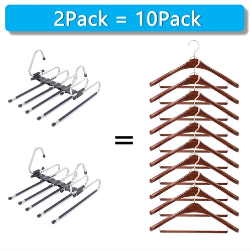 Pants Hangers Space Saving - 2 Pack for Closet Multiple Layers Multifunctiona... - Picture 7 of 7