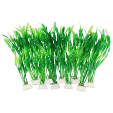 AQUANEAT Fish Tank Artificial Plants, Aquarium Plastic Seaweed 8inch, Green