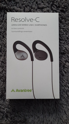Avantree Resolve   Wired Type-C Earphones, Open-Ear, With Mic, Model ADHF-C191