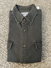 Vintage Carhartt S09MOS Oakman Work Shirt Navy Blue Medium Canvas Workwear