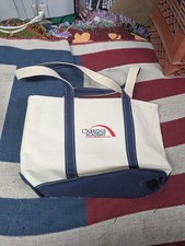 Vintage 90s LL Mean Bow And Toe Made In USA Canvas White/ Blue Oxbridge Academy