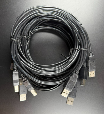 Lot of 6 - USB PRINTER CABLE 6FT 2.0 A MALE to B MALE 6 FT A-B for EPSON HP DELL