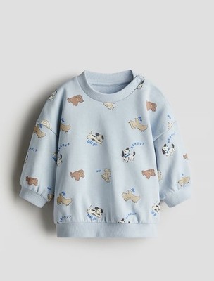 H&M SWEATSHIRT  PUPPY DOG PRINT  Blue  Size 2T