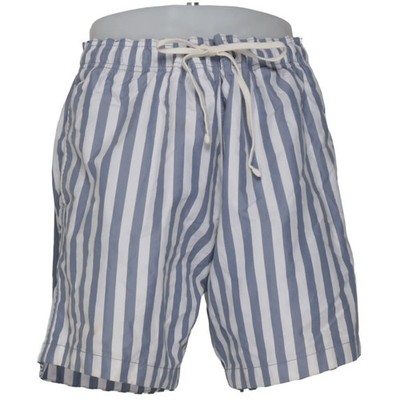 H&M, Badeshorts, Größe: L, Blau/Weiß, Polyester, Streifen, Herren #lhj