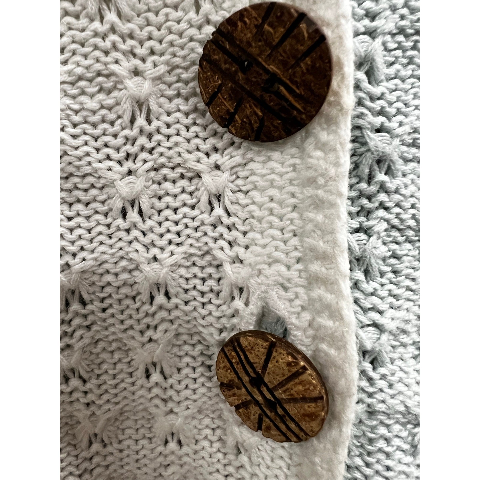 ORVIS patchwork knit button cardigan tan cream gr… - image 5