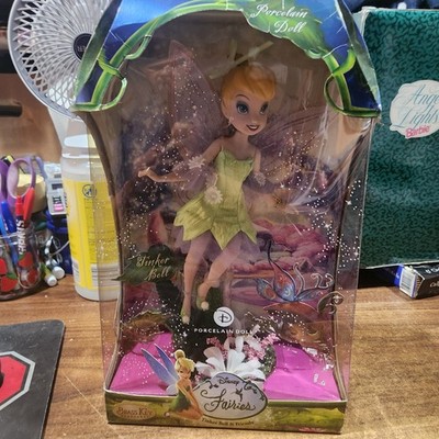 Disney Fairies Porcelain Doll Brass Key Keepsake Tinkerbell 2007 RARE NEW