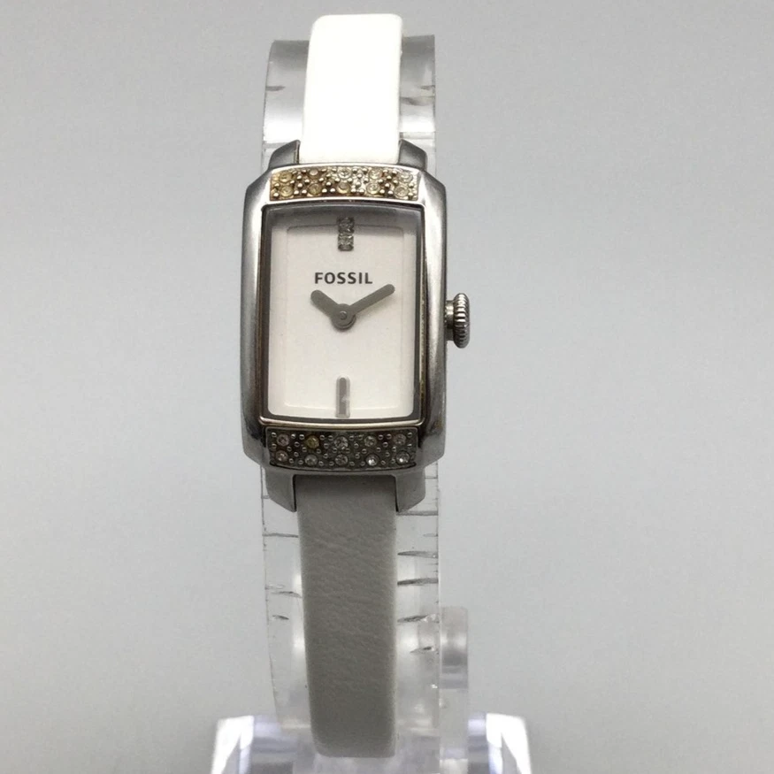 Fossil Delaney JR1371 Womens Gray Silver Tank Wrap Leather Watch New Battery Fossil Watch Men Silver Tone Rectangle Date Retro JR-9483  main image 4