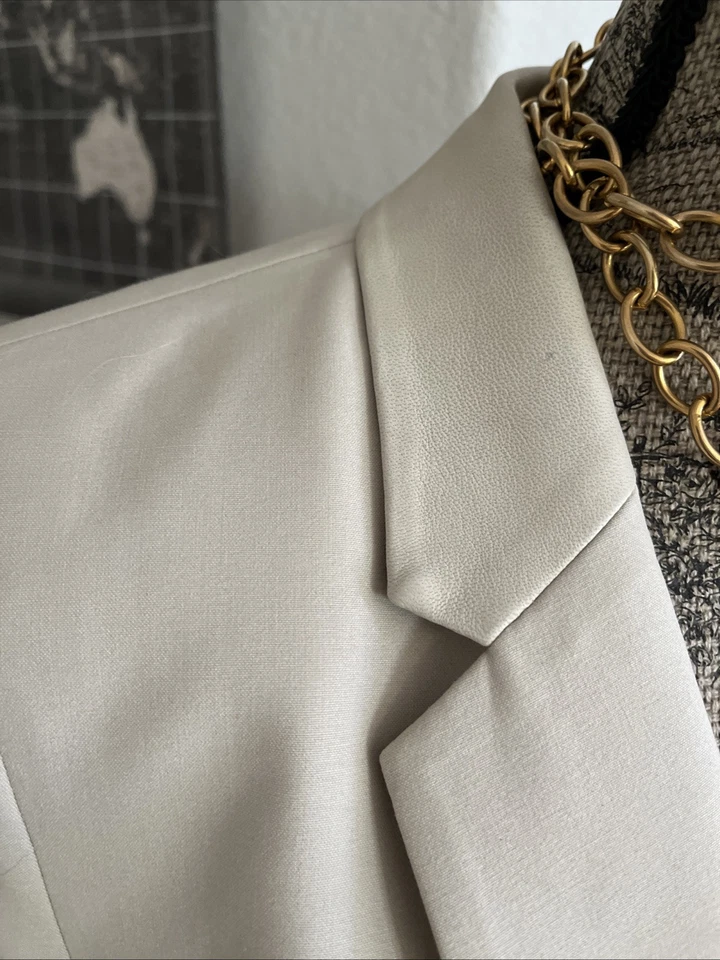 Elizabeth and James Leather Trimmed Blazer Med Color ecru 💗💗 - Image 4 of 4