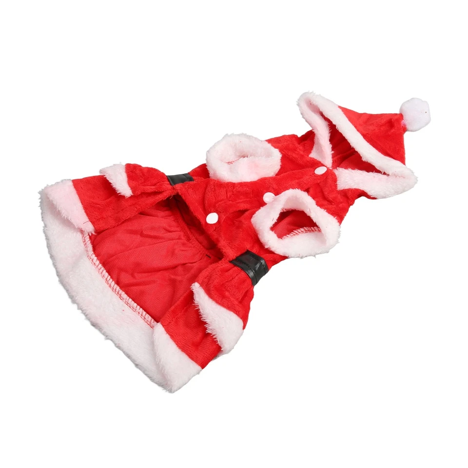 Dog Santa Cosplay Dress Breathable Soft Double Sided Coral Fleece Pet Christmas - Image 4 of 4