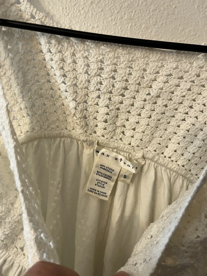 Max Studio Women’s Tank Blouse Size Small White Stretch Casual - Image 2 of 4