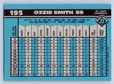 Ozzie Smith & Felix Jose 1990 Bowman Wrong Back Misprint Error Card