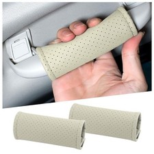 2PCS Inner Car Door Handle Protector with Breathable Hole,Leather Car White