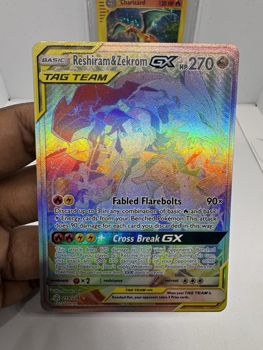 Reshiram & Zekrom GX (Secret) 259/236 Sm-Cosmic Eclipse Holo MP/LP