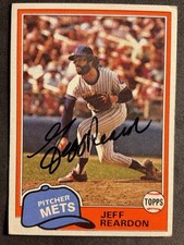 New York Mets JEFF REARDON signed auto autographed 1981 TOPPS ROOKIE CARD WSC. rookie card picture