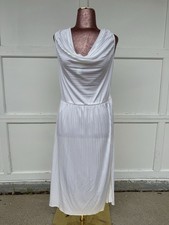 VTG Climax David Howard Dress Pleated White Marilyn Monroe LWD Grecian Goddess