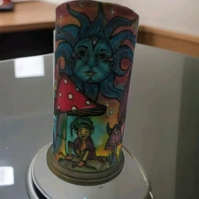 Mushroom Lamp Hand painted Wood Base  , Fast Shipping 💯🇺🇸