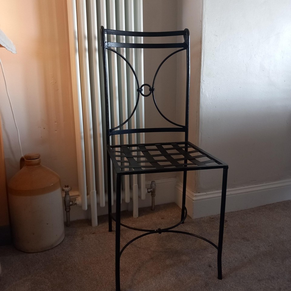 Large Glass Topped wrought iron Dining table and chairs set used eBay