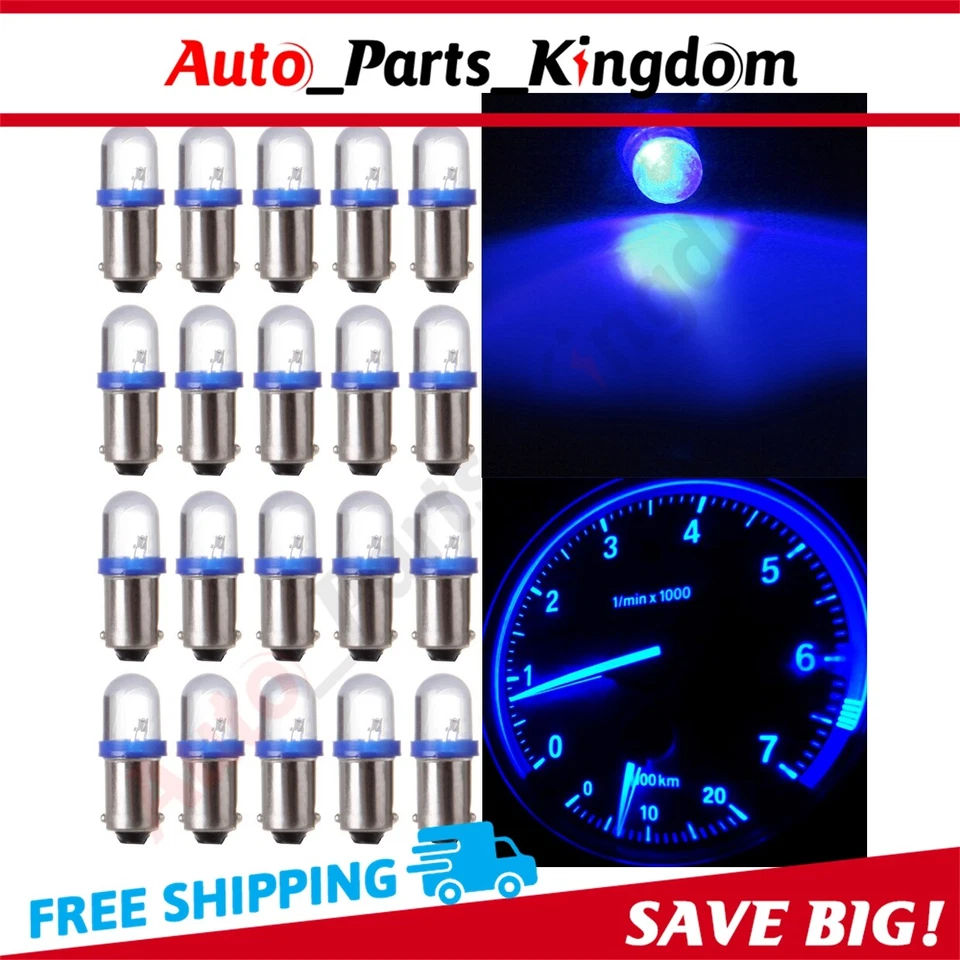 20X BA9S XENÓN AZUL LÁMPARA LED CUADRO DE INSTRUMENTOS TABLERO BOMBILLAS PARA FORD Foto 3 de 4
