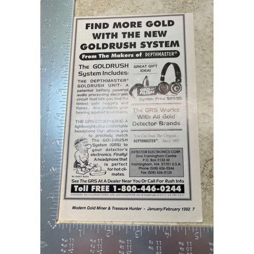 Goldrush System Vintage Print Ad 90s Metal Detector Electronics Framingham MA - Picture 2 of 6