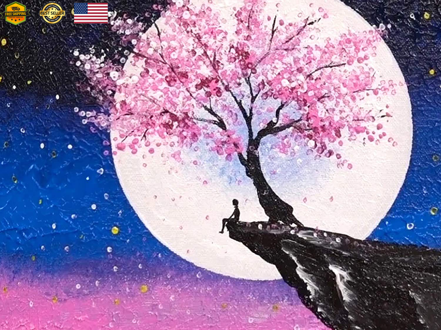 Darmeng DIY 5D Diamond Painting Moon, Cherry Tree Goddess Full Drill Paint  with | eBay