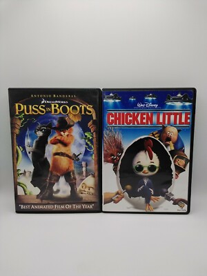 PUSS IN BOOTS + CHICKEN LITTLE 2-DVD BUNDLE Used No Slipcover | eBay