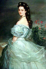 High quality Handpainted Oil painting lady Empress Elisabeth in landscape canvas