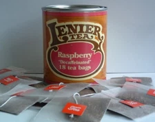Lenier Decaf.  Raspberry Biodegradable  Tea Bags 18 Count Reusable  Tins
