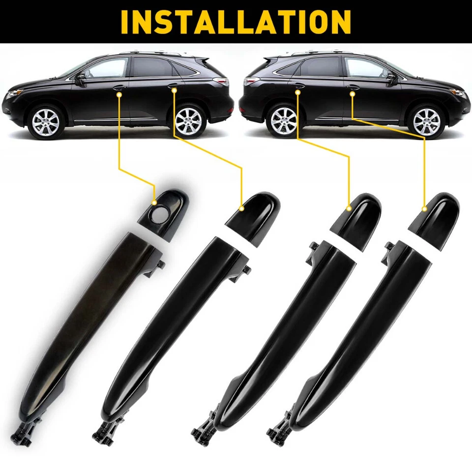 4x Manija de puerta exterior delantera y trasera para Toyota Camry 2007-2011 2005-2012 Tacoma Foto 3 de 4